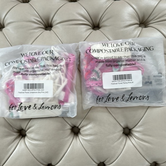 🍋NWT For Love & Lemons Festival Bra & Thong Panty Set, 34D & Size M Panty🍋 - Picture 17 of 17